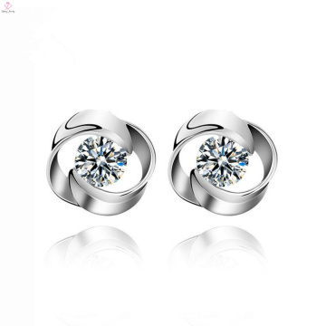 Declaración de las mujeres Rose Flower Design Wedding Stud 925 Sterling Silver Earrings